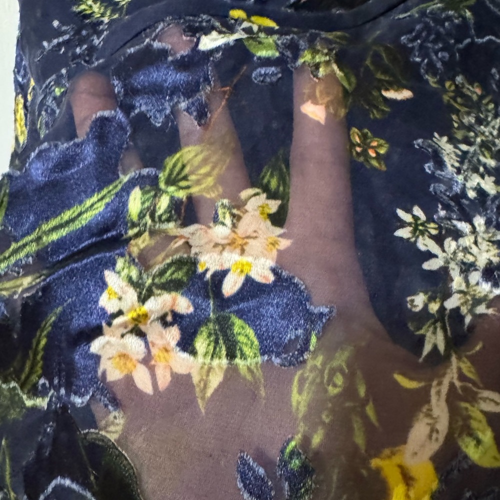 Preen by Thornton Bregazzi Tiered Floral Whimsigoth Velvet Silk Skirt Size XL - Picture 5 of 9